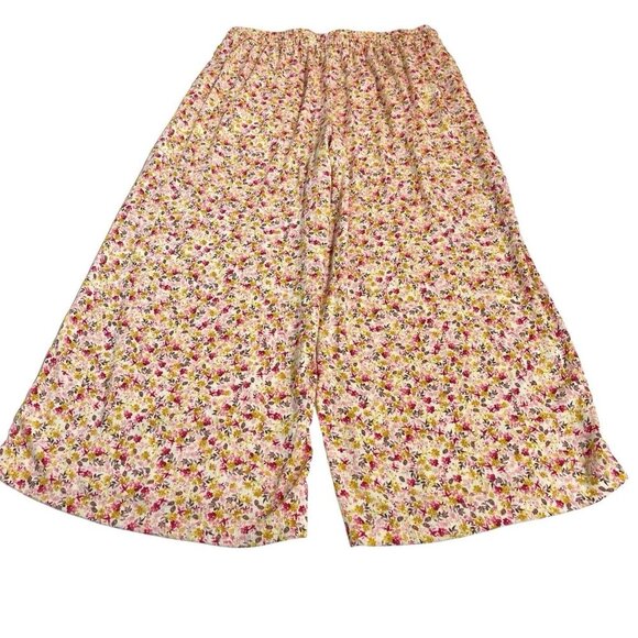 Torrid Floral Wide Leg Pants - Pink and Yellow - Picture 1 of 9